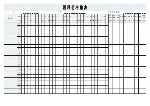 公司员工考勤表范本(1)