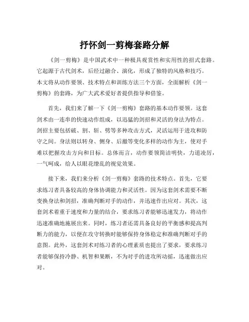 抒怀剑一剪梅套路分解