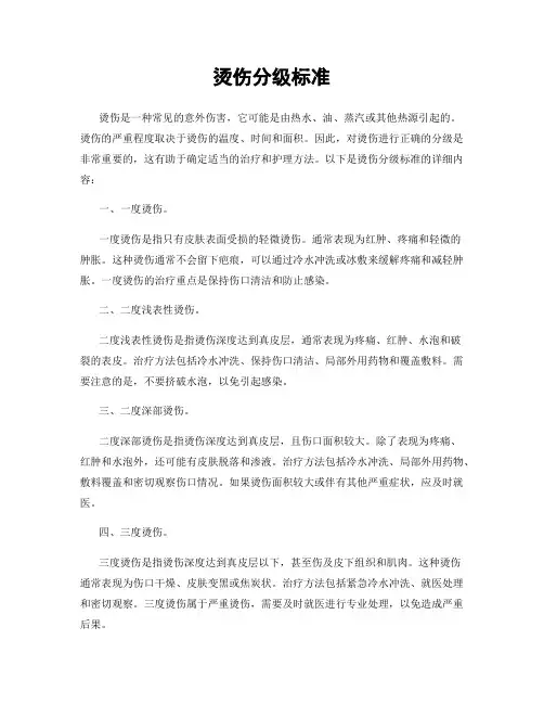烫伤分级标准