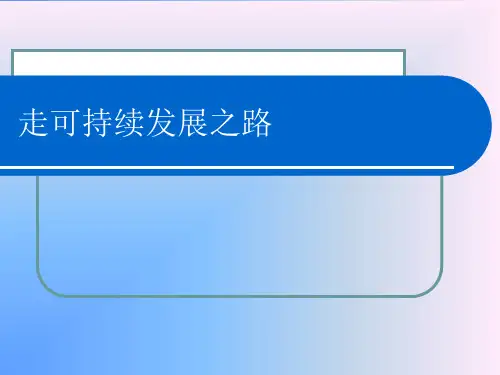 中国特色的可持续发展道路PPT教学课件
