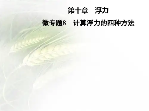 人教版八年级物理下册第十章微专题8 计算浮力的四种方法