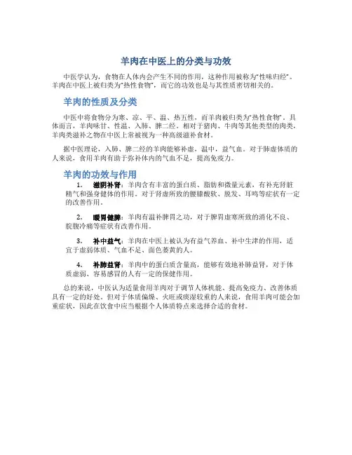 羊肉在中医上属什么行为