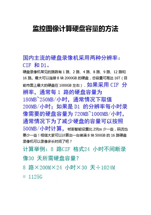 监控图像存储计算