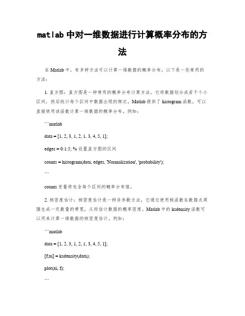 matlab中对一维数据进行计算概率分布的方法