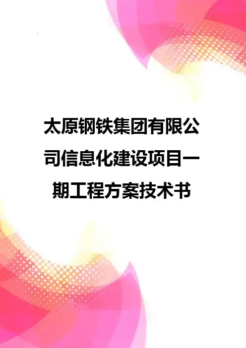 【精品】太原钢铁集团有限公司信息化建设项目一期工程方案技术书