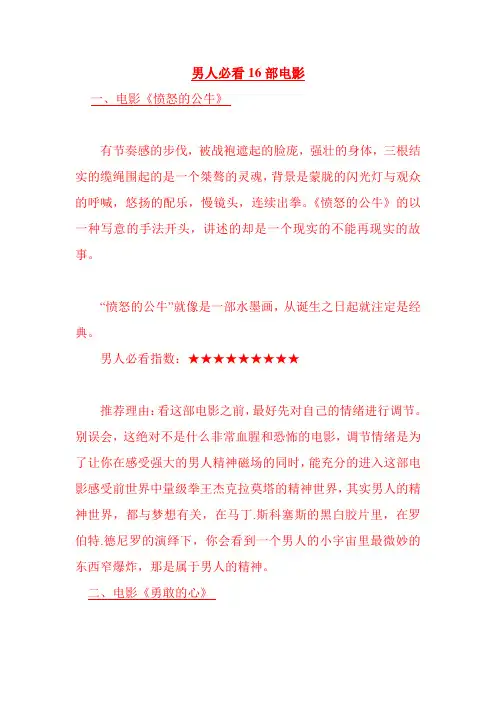 男人必看16部电影