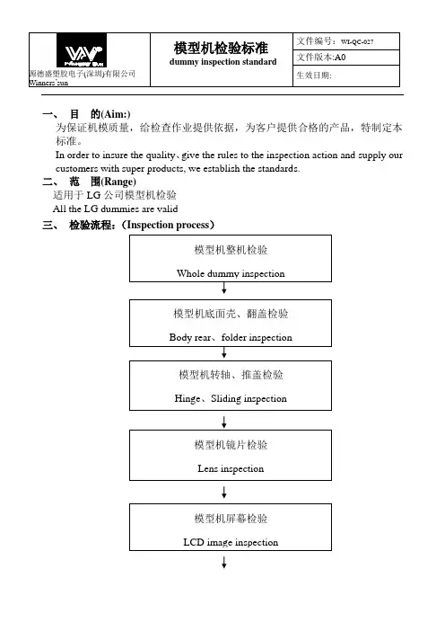 模型机检验标准inspection standard