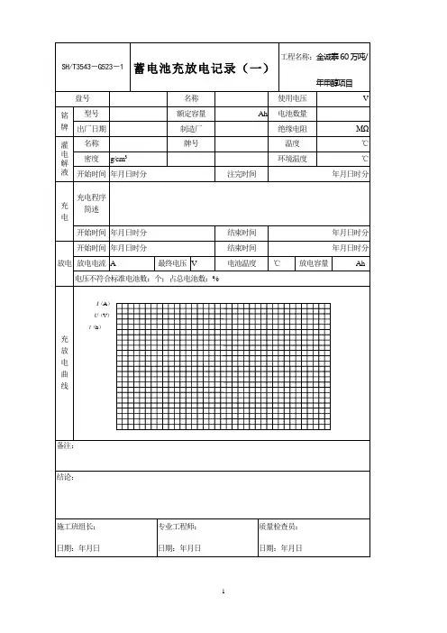 蓄电池充放电记录1