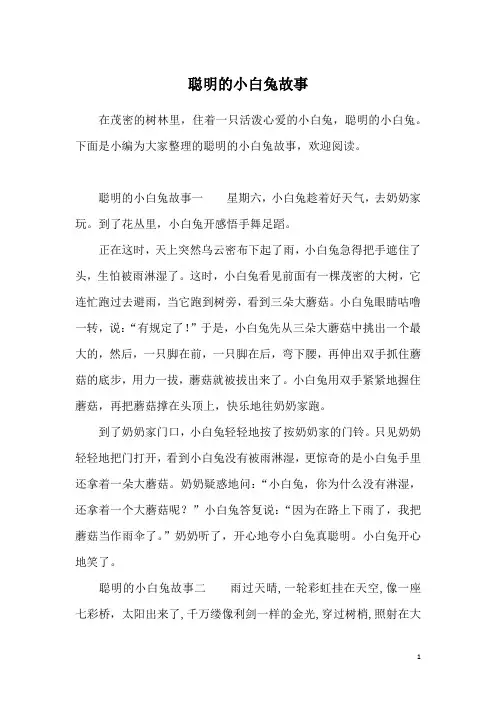 聪明的小白兔故事