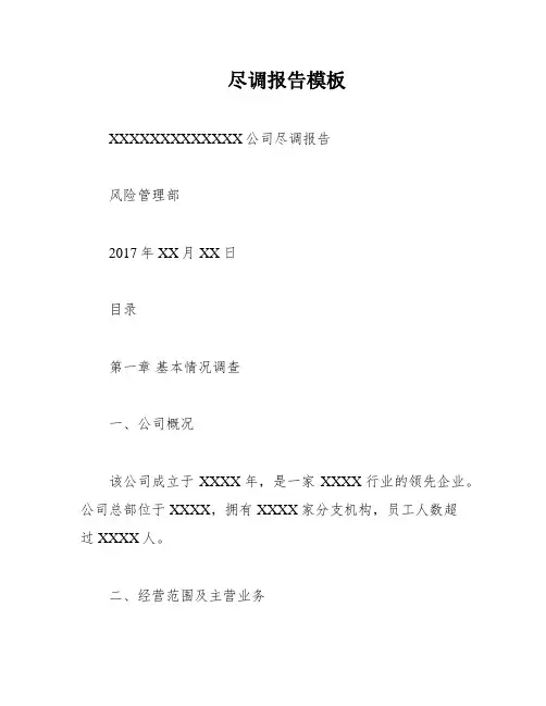 尽调报告模板
