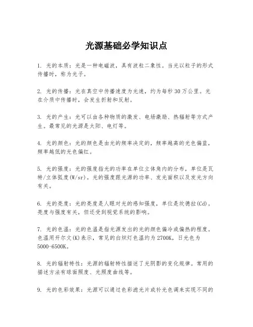 光源基础必学知识点