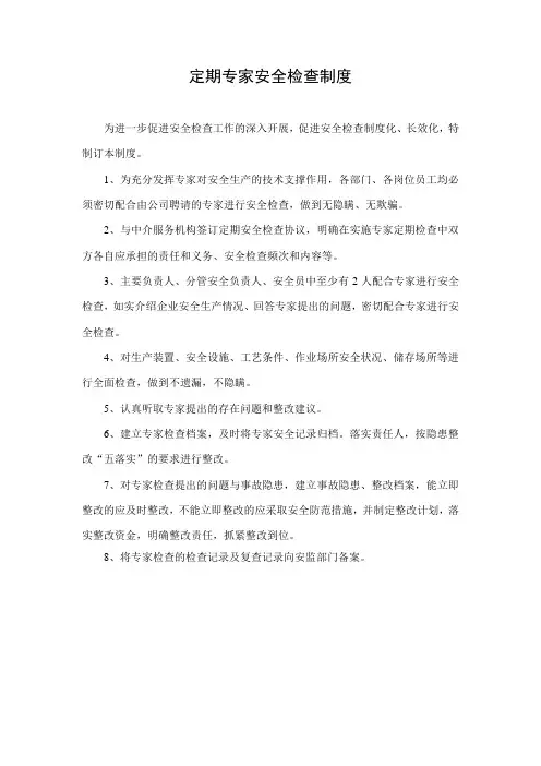 定期专家安全检查制度