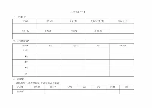 月度营销推广方案计划表