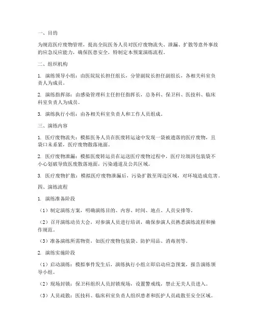 医疗废物应急预案演练流程