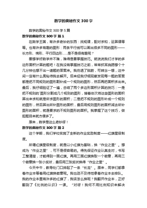 数学的奥秘作文300字5篇