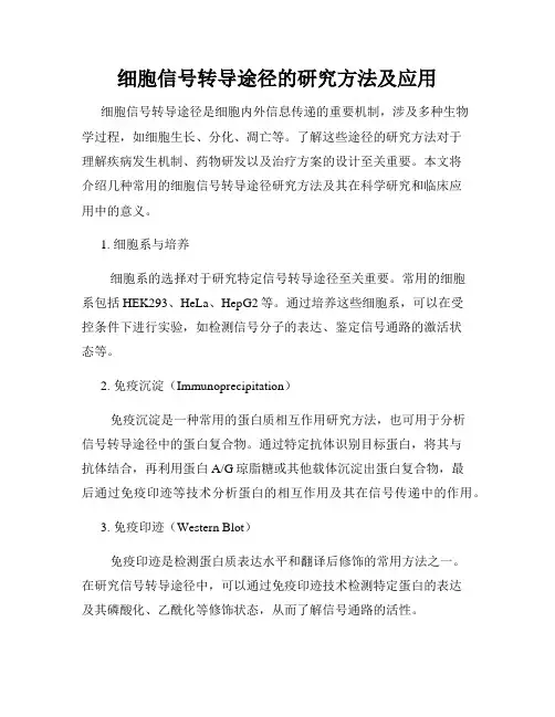细胞信号转导途径的研究方法及应用