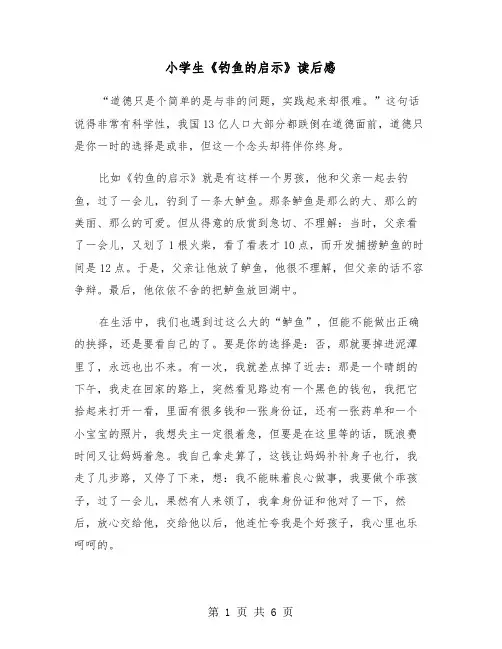 小学生《钓鱼的启示》读后感（五篇）
