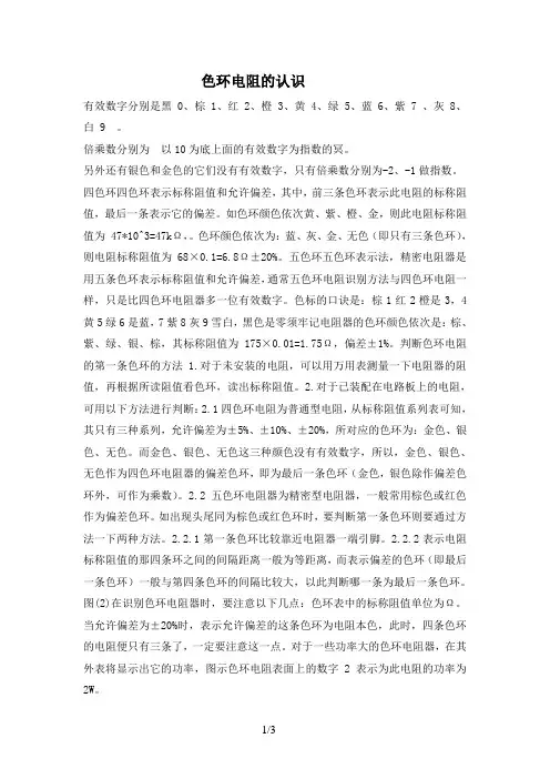 色环电阻的认识