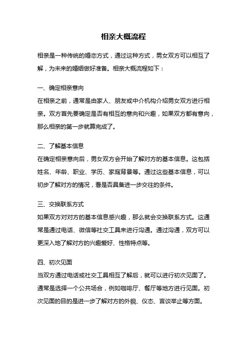 相亲大概流程