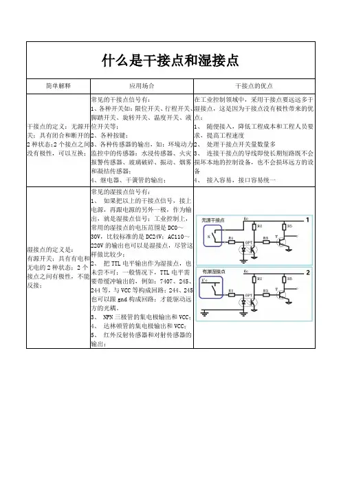 什么是干接点和湿接点