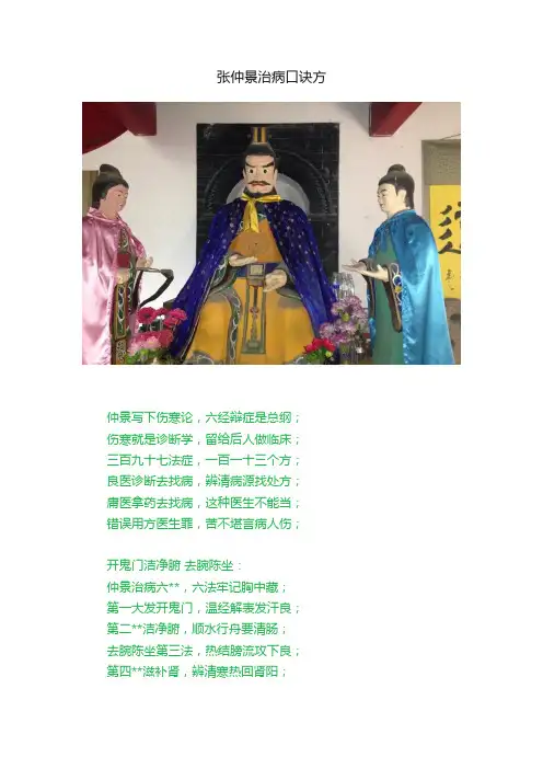 张仲景治病口诀方