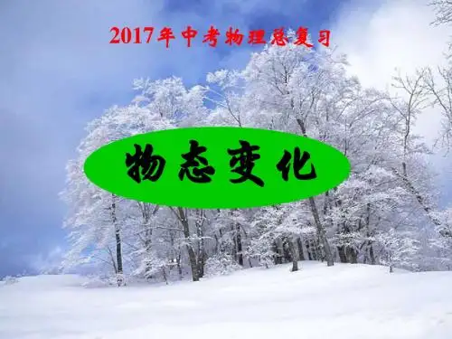 2017中考物理总复习课件《物态变化(含动画)》