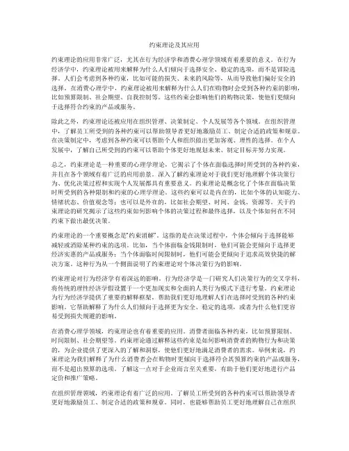 约束理论及其应用