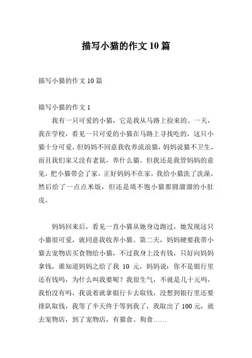 描写小猫的作文10篇