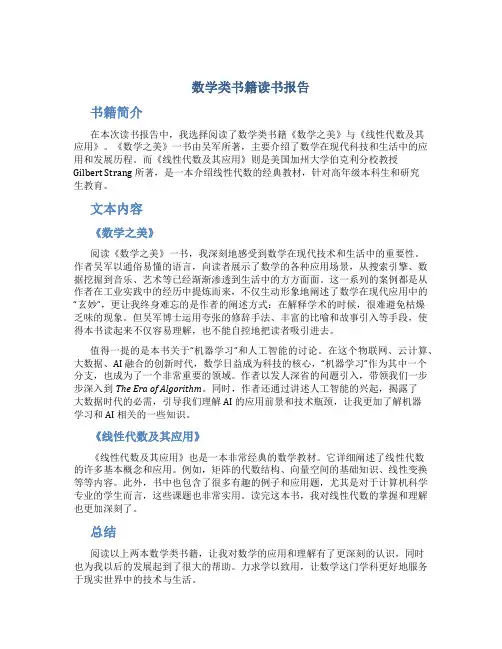 数学类书籍读书报告