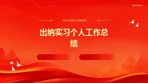 出纳实习个人工作总结PPT