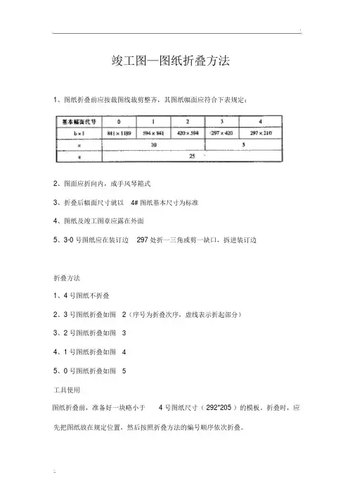 工程竣工图图纸折叠方法