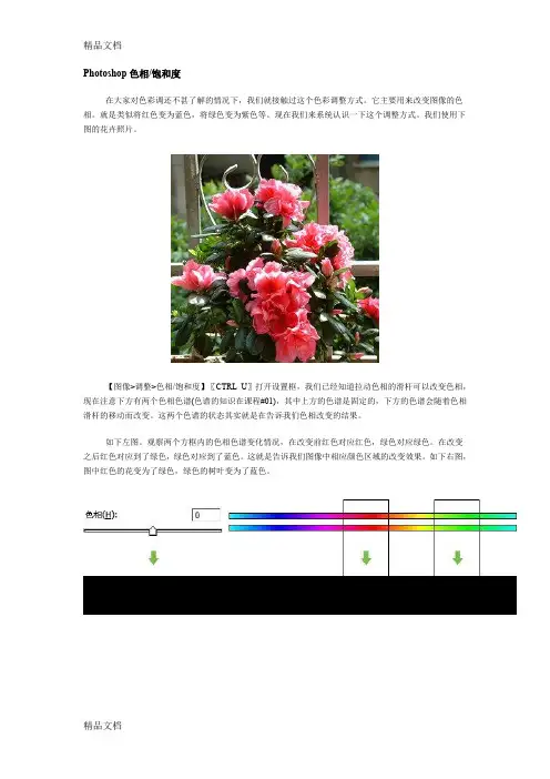 (整理)Photoshop色相饱和度.