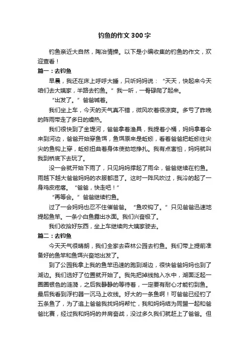 钓鱼的作文300字8篇