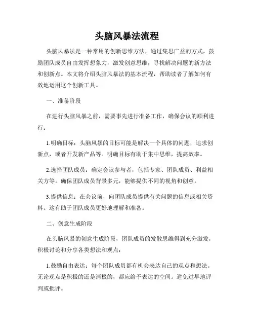 头脑风暴法流程