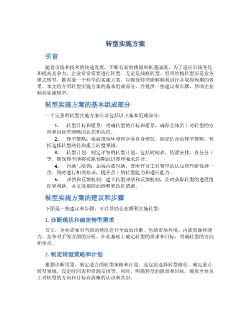转型实施方案