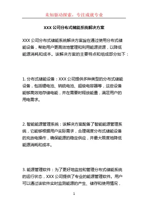 XXX公司分布式储能系统解决方案 (3)
