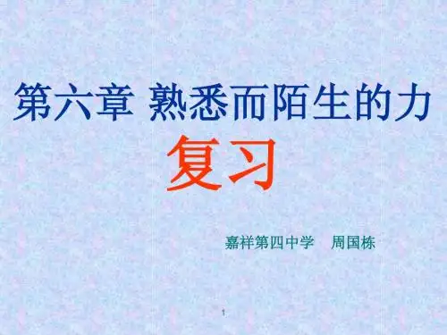 沪科版《第六章_熟悉而陌生的力》复习