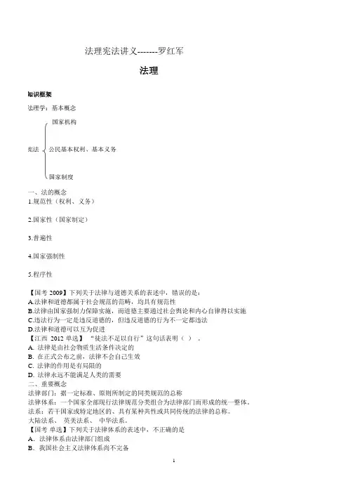 常识判断---法理宪法讲义----罗红军