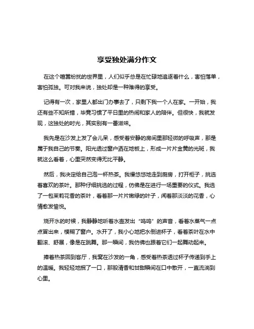 享受独处满分作文