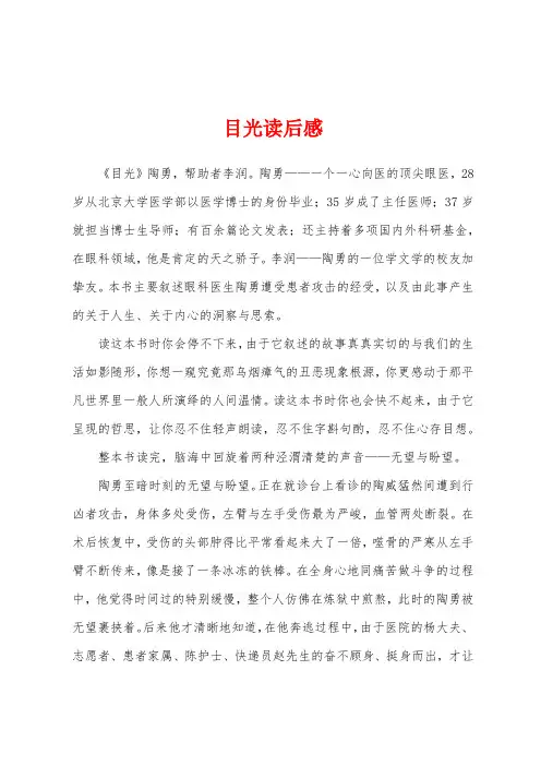 目光读后感