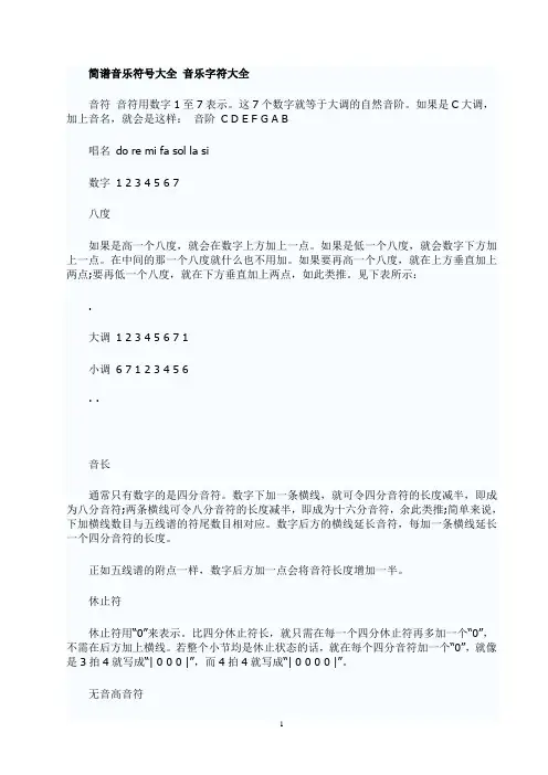 简谱符号大全_(精选)