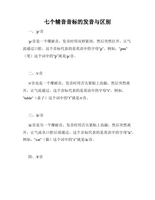 七个辅音音标的发音与区别