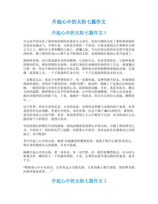 升起心中的太阳七篇作文