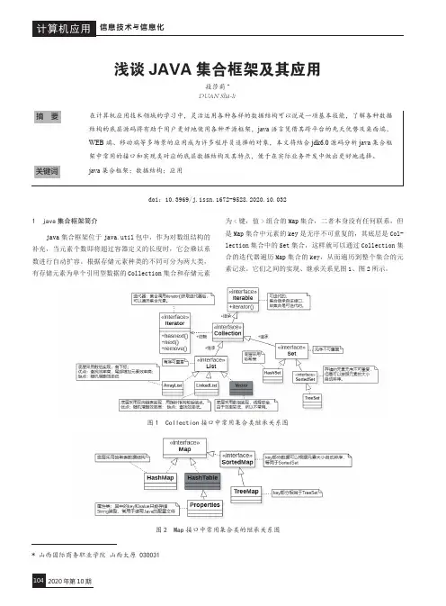 浅谈JAVA集合框架及其应用