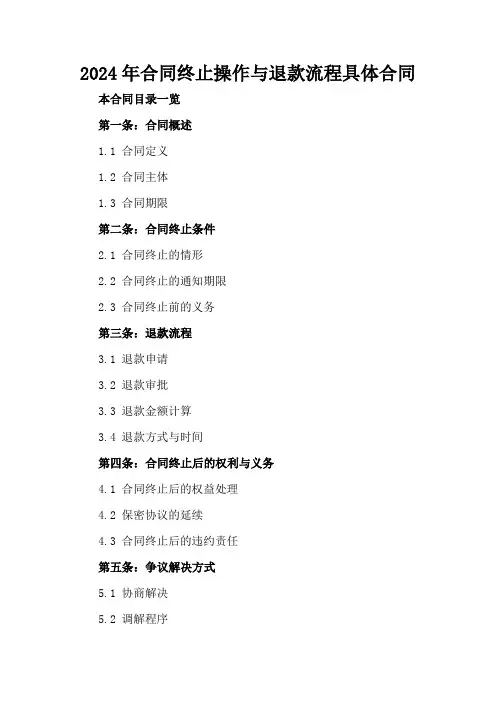 2024年合同终止操作与退款流程具体合同