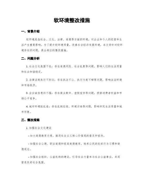 软环境整改措施
