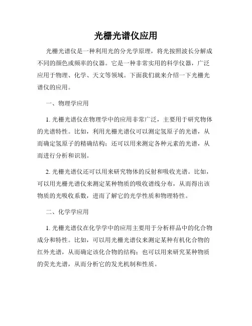 光栅光谱仪应用