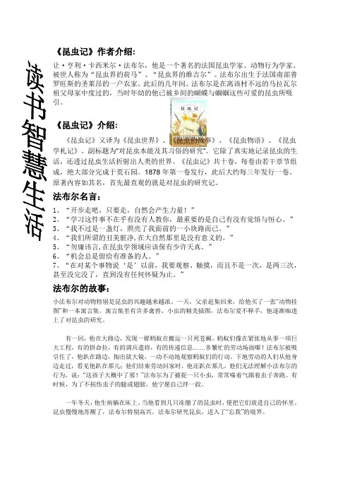 昆虫记手抄报1(竖版)