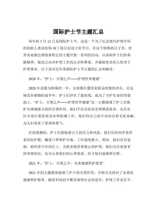 国际护士节主题汇总