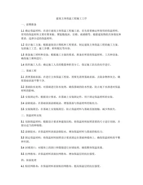 建筑主体保温工程施工工序
